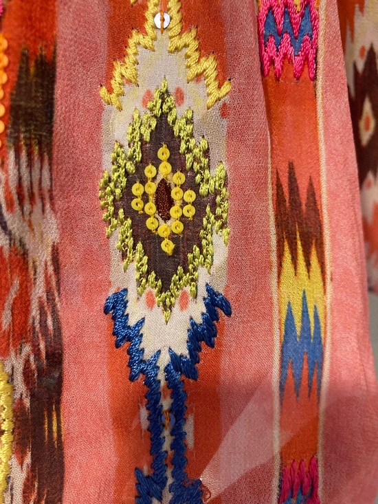 Anthropologie Tanvi Kedia Boho Batwing Sleeves Printed Women's Top - Picture 6 of 8